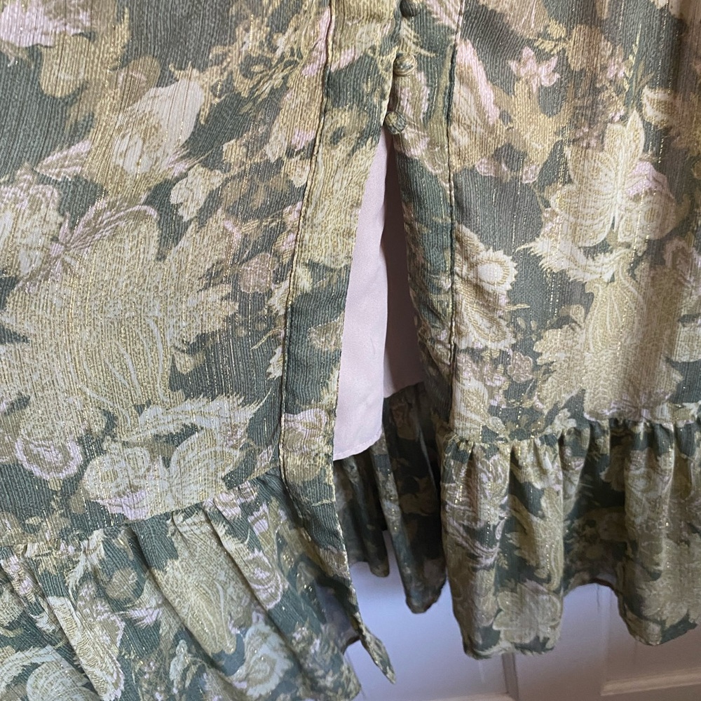 Dress Forum Los Angeles Floral Maxi Dress Green/Multi Size L - Picture 11 of 12